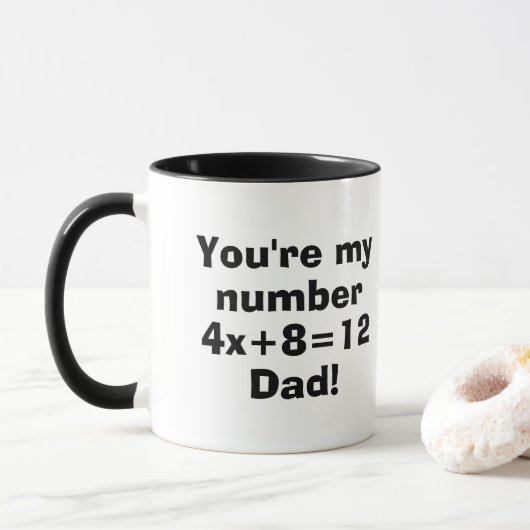 Mug Numéro Un Papa Math Amoureux Drôle Fête des pères  (Avec donut)