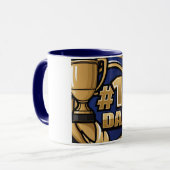 Mug Numéro Un papa Trophée Conception (Devant gauche)
