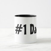 Mug Numéro une cravate de faux de rayures de noir du (Centre)