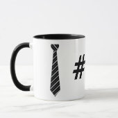 Mug Numéro une cravate de faux de rayures de noir du (Gauche)