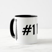 Mug Numéro une cravate de faux de rayures de noir du (Devant gauche)