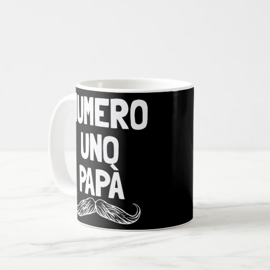 Mug Numero Uno Papa Italien Père Père Numéro 1 Papa (Devant gauche)
