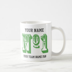 Mug Numéro vert personnalisé 1 Équipe sportive Fan Per