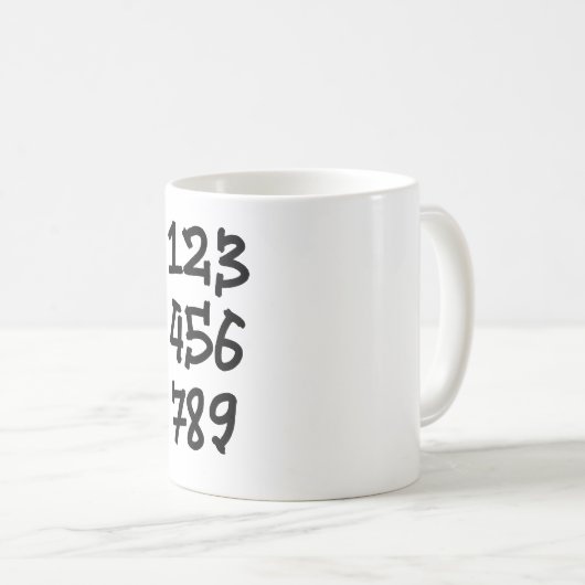 Mug Numéros 123456789 (Devant droit)