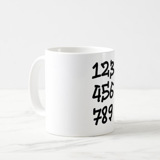 Mug Numéros 123456789 (Devant gauche)