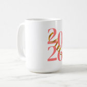 Mug Números 2026 en Coral con Lazo Dorado Flotante (Devant gauche)