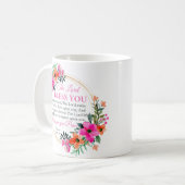 Mug Numéros 6:24-26 Rose Floral Wreath Christian (Devant gauche)