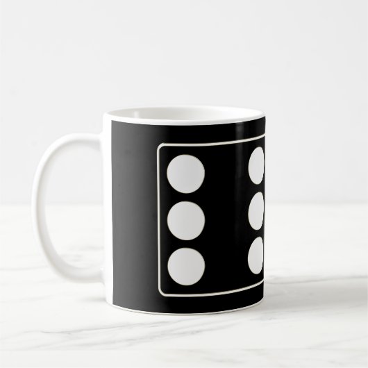 Mug Numéros DICE pips blanc 6 & 5 + vos idées (Gauche)