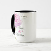 Mug Nun 60th Anniversary Jubilee Custom Name Pink Rose (Devant gauche)