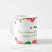 Mug Nun Religious 50e Anniversaire Fleurs aquarelles (Devant gauche)