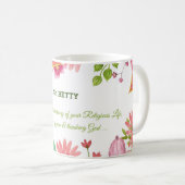 Mug Nun Religious 60e Anniversaire Fleurs aquarelles (Devant droit)