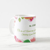 Mug Nun Religious 65e Anniversaire Fleurs aquarelles (Devant gauche)