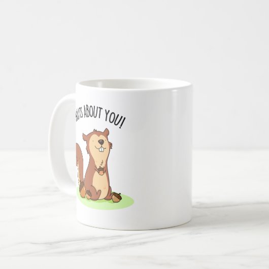 Mug Nuque À Propos De Vous Drôle Écureuil Pun (Devant gauche)