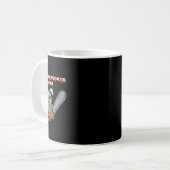 Mug Nur Verrückte Hier Funny Rabbit avec la tronçonneu (Devant gauche)
