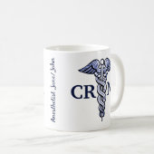 Mug Nurse Anesthetist Caduceus Nom personnalisable 11o (Devant droit)