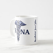 Mug Nurse Anesthetist Caduceus Nom personnalisable 11o (Devant gauche)