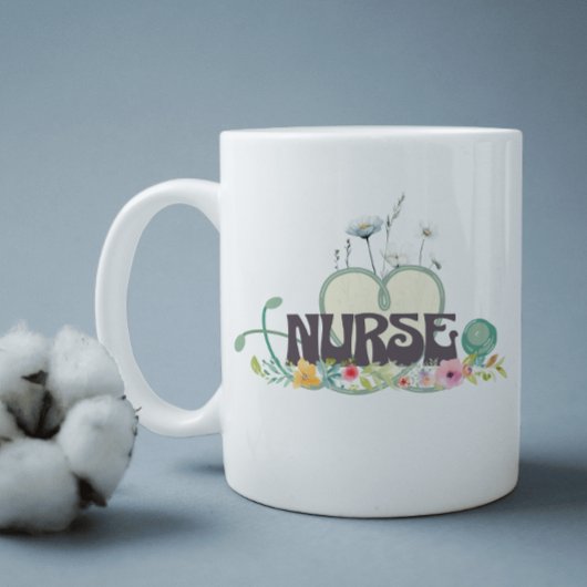 Mug Nurse Floral Garden Your Name