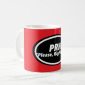 Mug Nurse Humor Print Novelty "PRN"  (Devant gauche)
