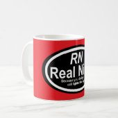 Mug Nurse Humor Print Novelty "RN"  (Devant gauche)
