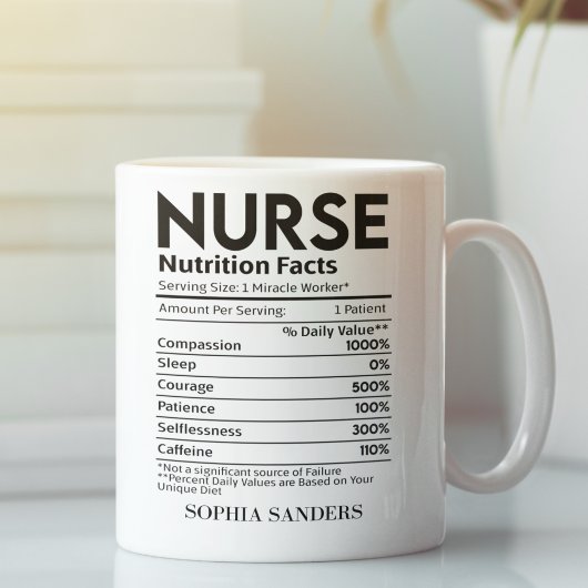 Mug Nurse Nutrition Facts, funny Nurse