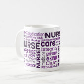 Mug Nurse Values Purple Typography Appreciation (Devant gauche)