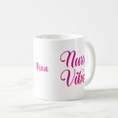 Mug Nurse Vibes personnalise le nom (Devant droit)