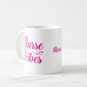 Mug Nurse Vibes personnalise le nom (Devant gauche)