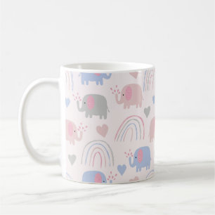 Mug Nurserie d'Éléphant Bébé Arc-en-Ciel Animaux Migno