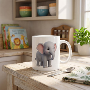 Mug Nursery de dessin animé éléphant bébé mignon