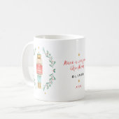 Mug Nutcracker aquarelle botanique joli Noël (Devant gauche)