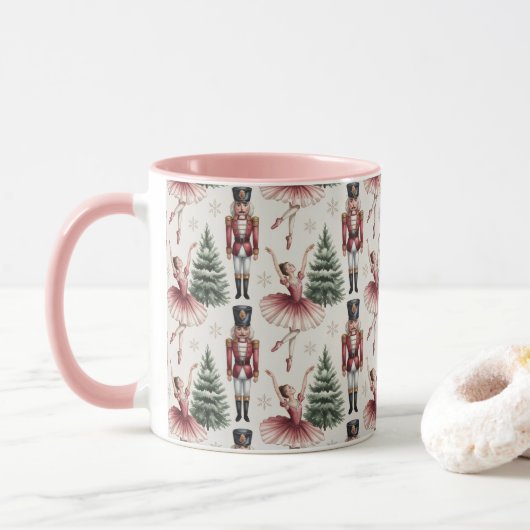 Mug Nutcracker Ballerina ballet dancer christmas tree  (Avec donut)