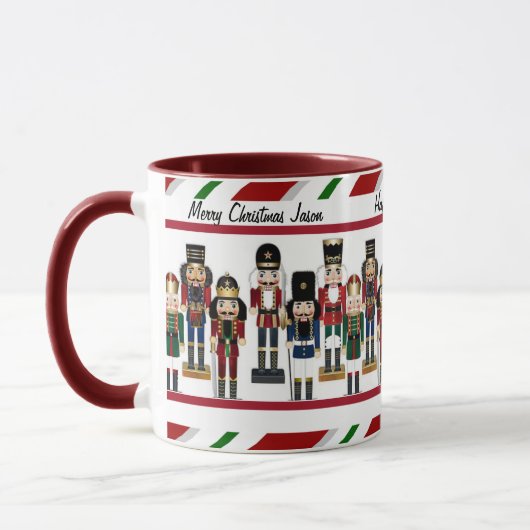 Mug Nutcracker Personnalisez Nom et voeux de Noël (Gauche)