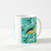 Mug Nuthatch Rouge Sur Turquoise (Devant droit)