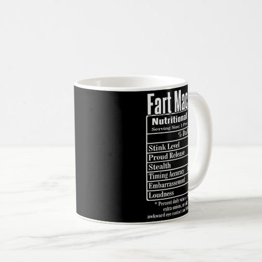 Mug Nutrion Facts Fart Machine Dad Jokes Funny Farting (Devant droit)