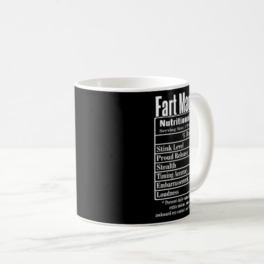 Mug Nutrion Facts Machine Papa plaisante Drôle Farny (Devant droit)