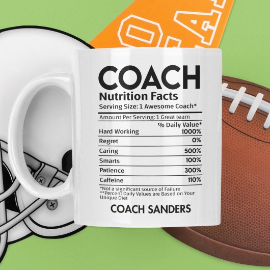 Mug Nutrition Facts Coach Funny Coach