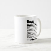 Mug Nutrition Facts Drôle Nom personnalisé (Devant droit)