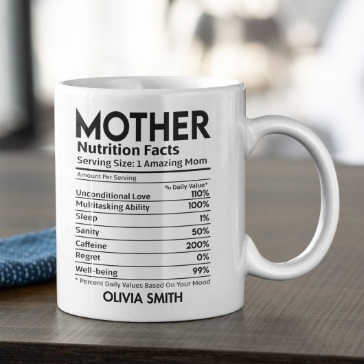 Mug Nutrition Facts Mother Funny Mother