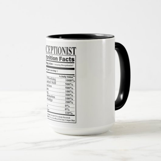 Mug Nutrition réceptionniste (Devant droit)