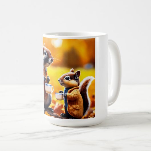Mug "Nutty Delight : Squirrel tea take Print Mug" (Devant droit)