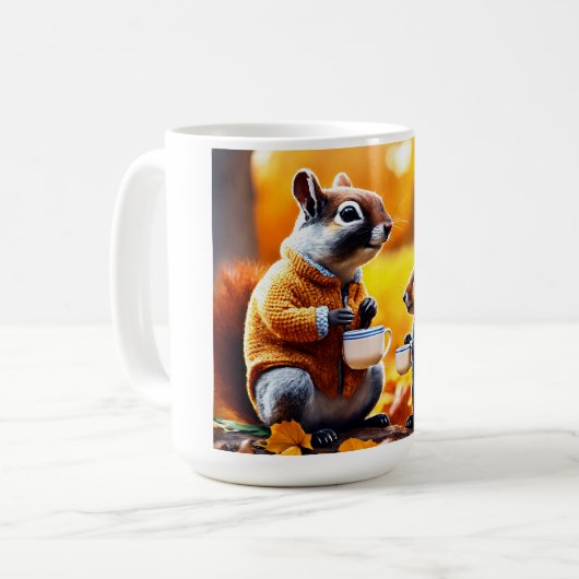 Mug "Nutty Delight : Squirrel tea take Print Mug" (Devant gauche)