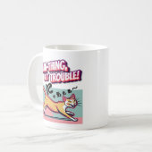 Mug "Nyaaa-thing but Trouble" - Mischievous Calico Cat (Devant gauche)