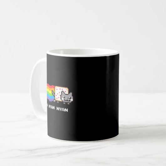 Mug Nyan Cat Nyan Nyan Nyan Rainbow Funny Internet Mem (Devant gauche)