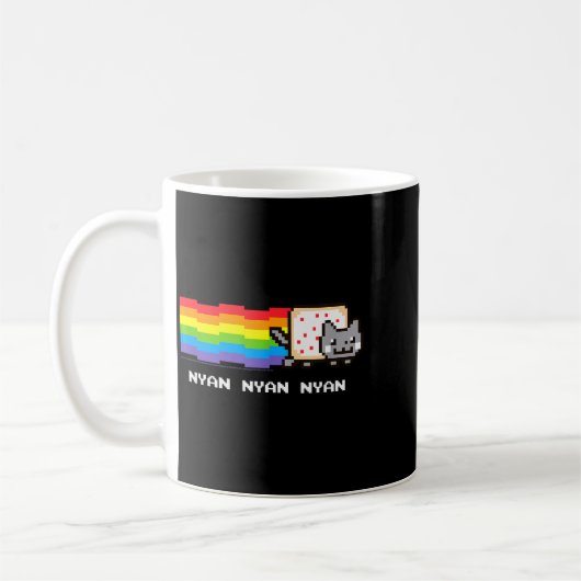 Mug Nyan Cat Nyan Nyan Nyan Rainbow Funny Internet Mem (Gauche)