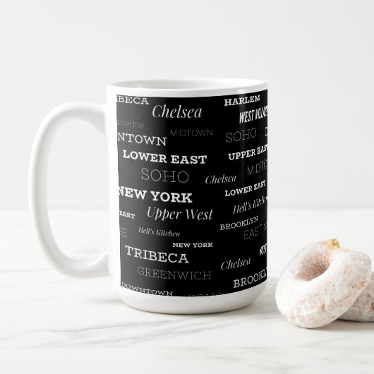 Mug NYC noir et blanc New York (Avec donut)