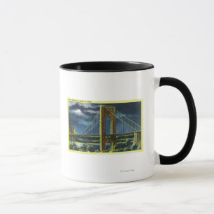 Mug NYC, nouveau pont de YorkGeorge Washington la nuit