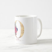 Mug O Monogramme Bourgogne Florale Rouge et bleu marin (Devant droit)