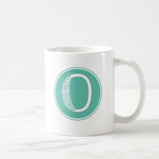 Mug O Monogramme floral initial (Droite)