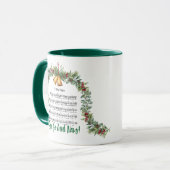 Mug O SAINTE NUIT Hymne de Noël Écriture verte (Devant gauche)