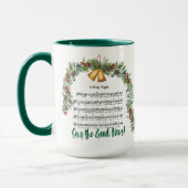 Mug O SAINTE NUIT Noël Hymne & Ecriture Vert 15oz (Gauche)